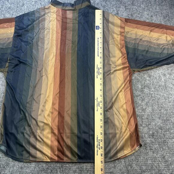 Vintage 80s Blouse Women Extra Large Striped Satin Made In USA Deadstock - Picture 12 of 14